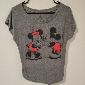 Disney Gray Womens xs T-Shirt with Mickey and Minnie